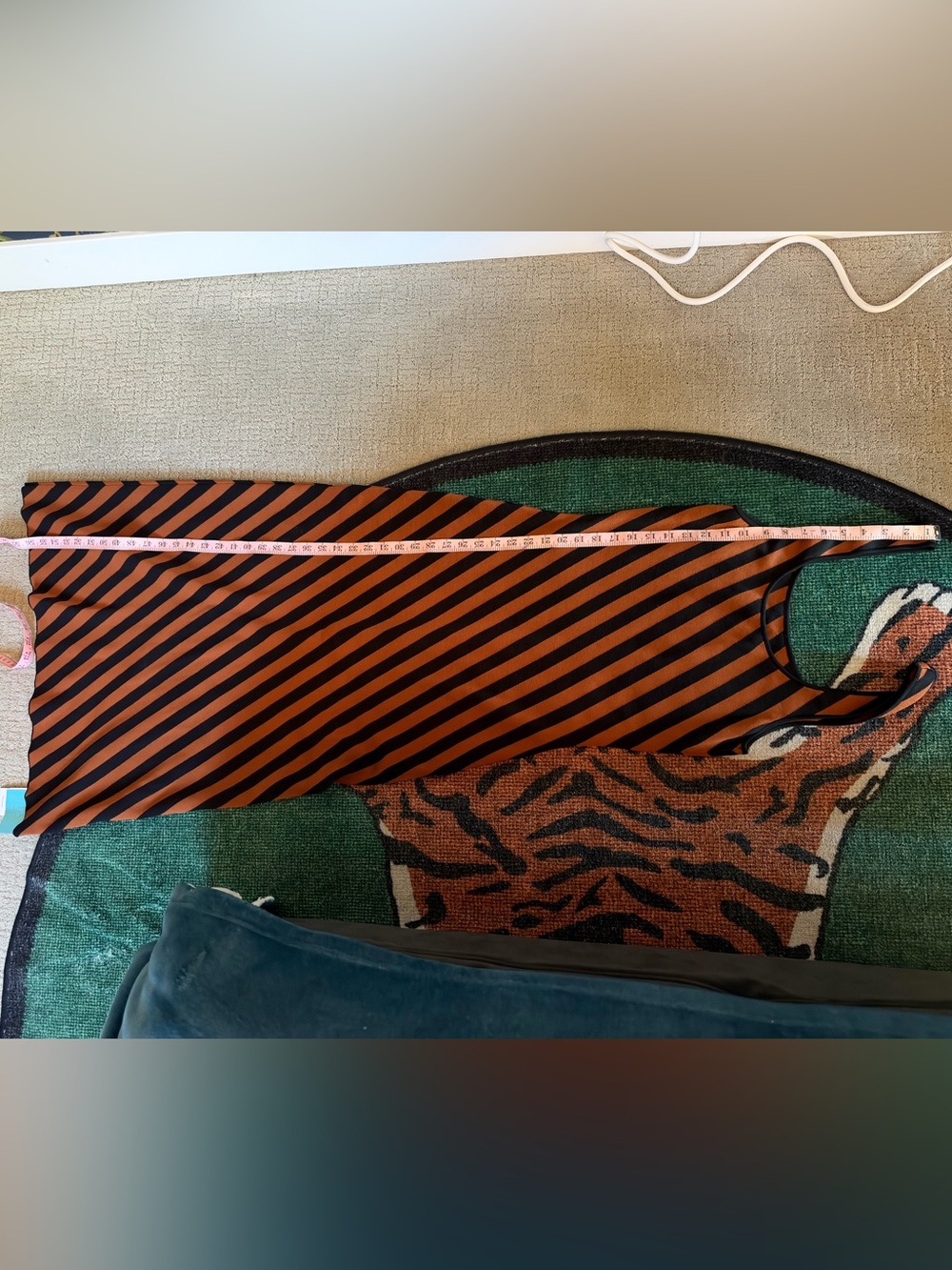 Staud Striped Brown Midi Dress - Picture 5 of 5
